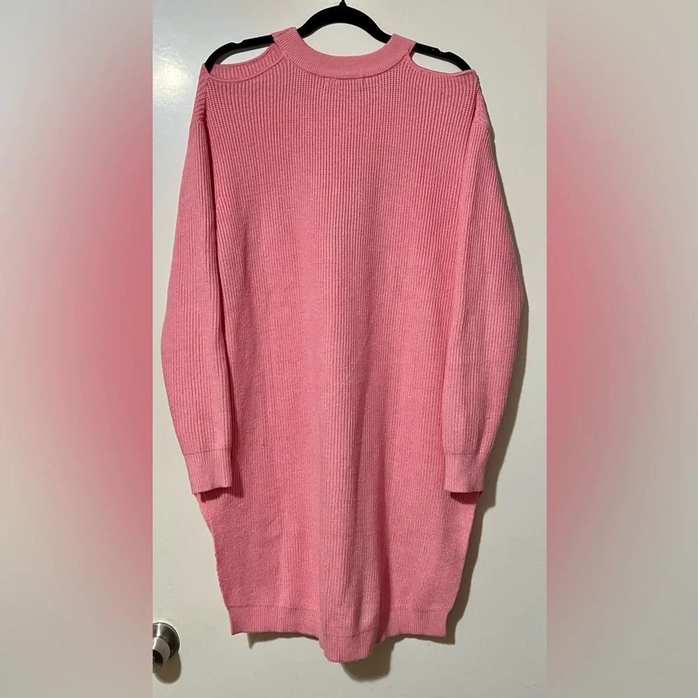 ByEgreis Cold Shoulder Long Sleeve Ribbed Dress - Picture 3 of 5